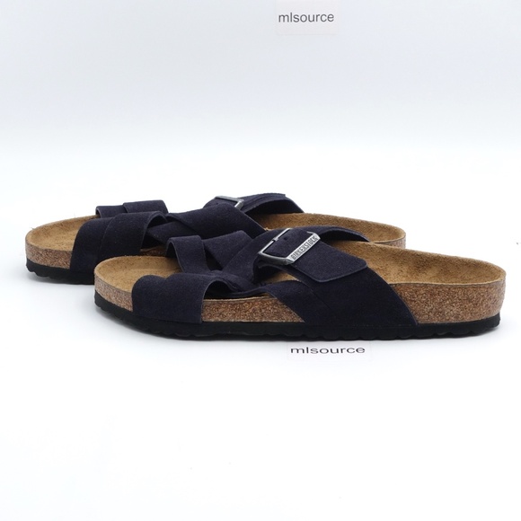 NEW Birkenstock Lugano Soft Footbed Suede Sandal Navy main image 4